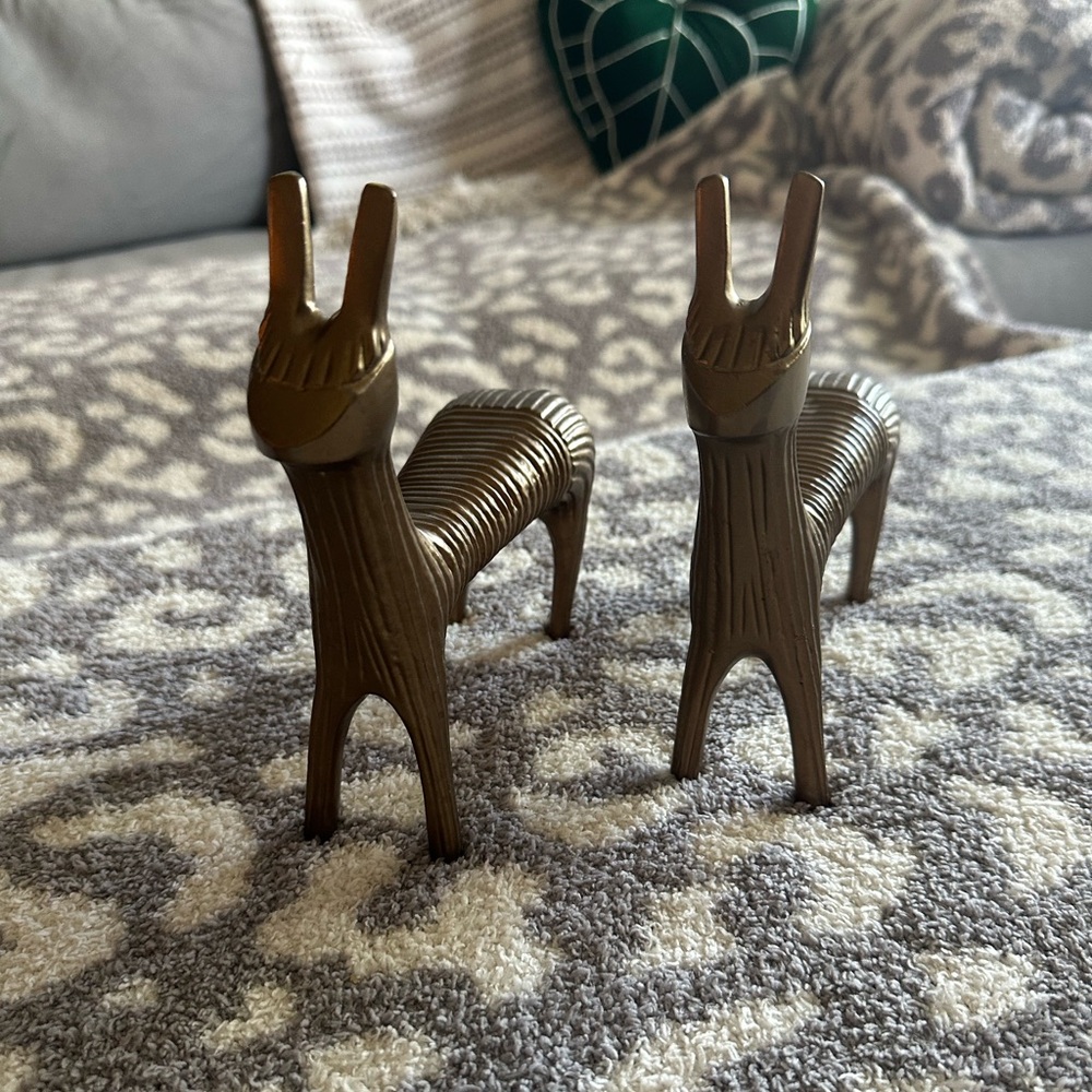 West Elm Brass Llama Objects (Set of 2)